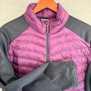 32 Degrees Heat Womens Purple Black Mixed Media Jacket Puffer Softshell XXL